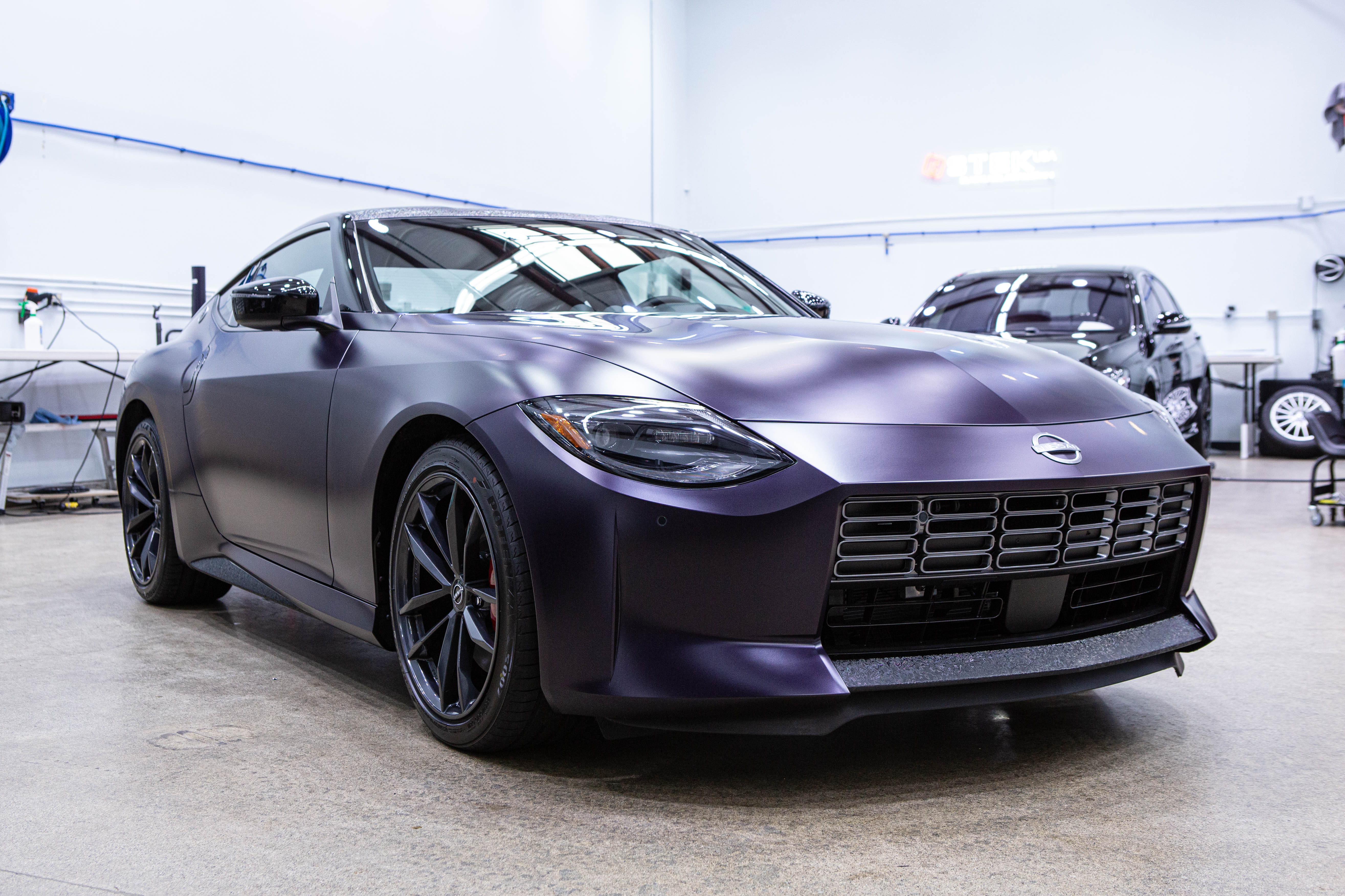 Color shift wrapped sports car