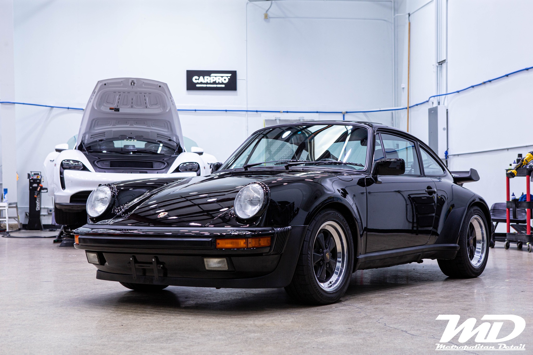 Porsche 930 with a CarPro CQuartz ceramic coating at Metropolitan Detail